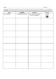 Vocabulary Chart