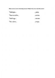 English Worksheet: Animal action