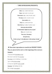English Worksheet: time expressions