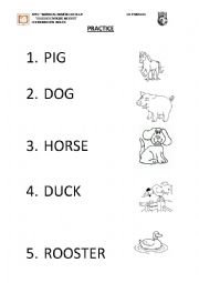 English Worksheet: farm animals