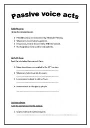 English Worksheet: passive voice