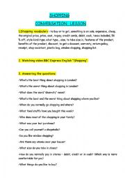 English Worksheet: Shopping