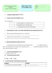 English Worksheet: 2nd year mid term test