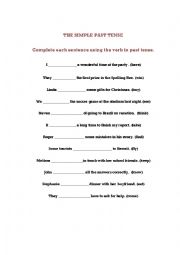 English Worksheet: THE SIMPLE PAST TENSE, IRREGULAR VERBS