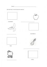 English Worksheet: Fruits