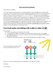 English Worksheet: Place Value Picture Project