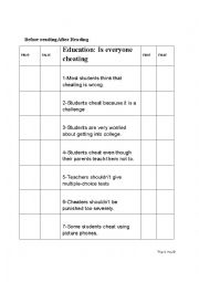 English Worksheet: Pre-Reading Exercise