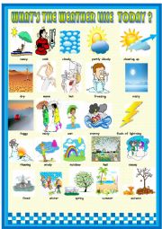 English Worksheet: Weather pictionary 
