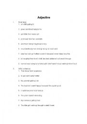 English Worksheet: Adjective exercise