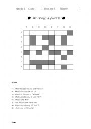 English Worksheet: puzzle