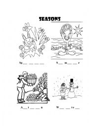 English Worksheet: Primary Seasons, Months, Days and Feelings