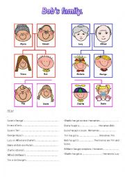 English Worksheet: Family links .Use to be et to have got