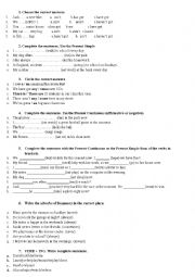 English Worksheet: Grammar check for 1st ESO