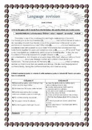 English Worksheet: language tasks