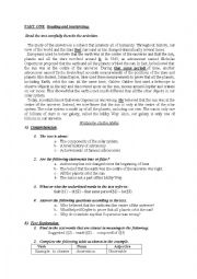 English Worksheet: a brief history of astronomy