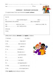 English Worksheet: Present continuous