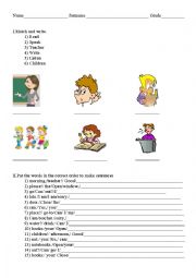 English Worksheet: classroom language