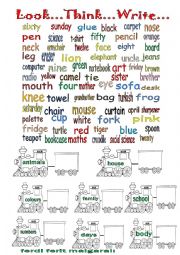 English Worksheet: words