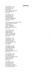 English Worksheet: guess who game