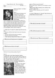 English Worksheet: Romeo and Juliet - comprehension