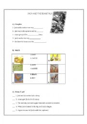 English Worksheet: Jack and the Beanstalk