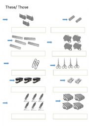 English Worksheet: these/those (singular/plural) 