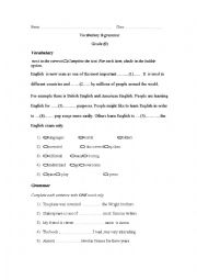 English Worksheet: grammar & vocabulary 