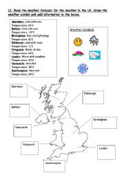 English Worksheet: WEATHER REPORT