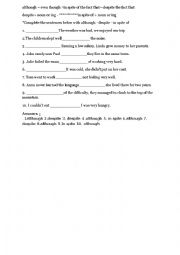 English Worksheet: expressing concession