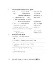 English Worksheet: Exercise