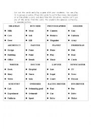 English Worksheet: Taboo game on professions