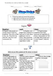 English Worksheet: Meals Of The Day 