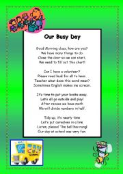 English Worksheet: Our busy day