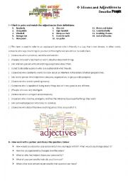 Idioms and Adjectives to Describe People