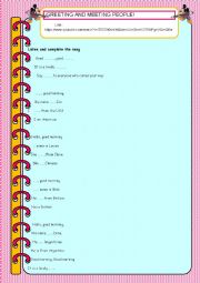 English Worksheet:  Greeting and meeting people