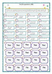 English Worksheet: Yes/no question with the verb to be