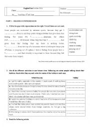 English Worksheet: Hobbies