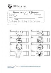 English Worksheet: Finger puppets