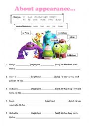 English Worksheet: Appearance