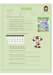 English Worksheet: Days of the Week