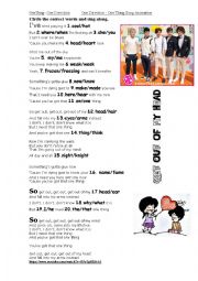 English Worksheet: One Direction - One Thing Song 