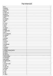 English Worksheet: Pay it Forward (activities for the movie)