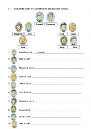 English Worksheet: Family Tree