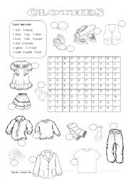 English Worksheet: clothes 2