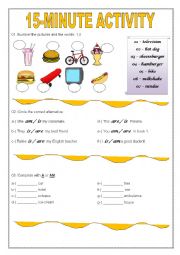 English Worksheet: 15-minute activity