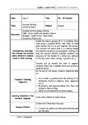 English Worksheet: lesson plan Letter to Santa