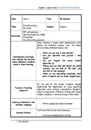 English Worksheet: My House_Creative Writing_lesson plan