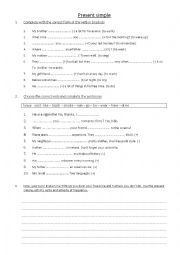 English Worksheet: Present simple exercices