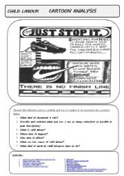 English Worksheet: child labour cartoon analysis