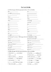 English Worksheet: Verb to be